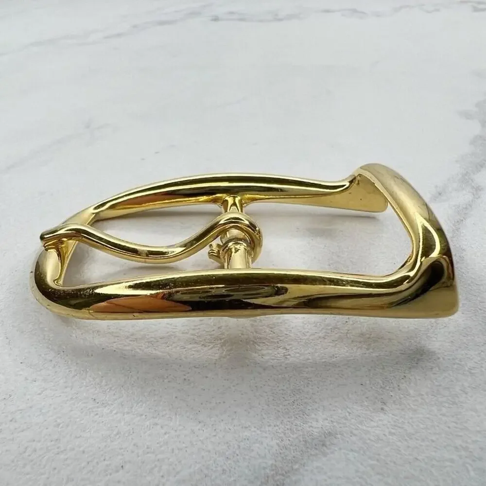 Vintage Gold Tone Simple Basic Belt Buckle for up to 1 Inch Belt